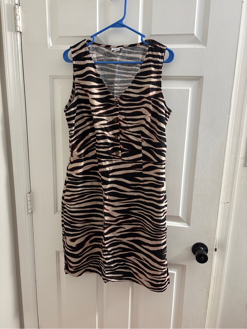 Liz Claiborne Black & Cream Zebra-Print Midi Dress